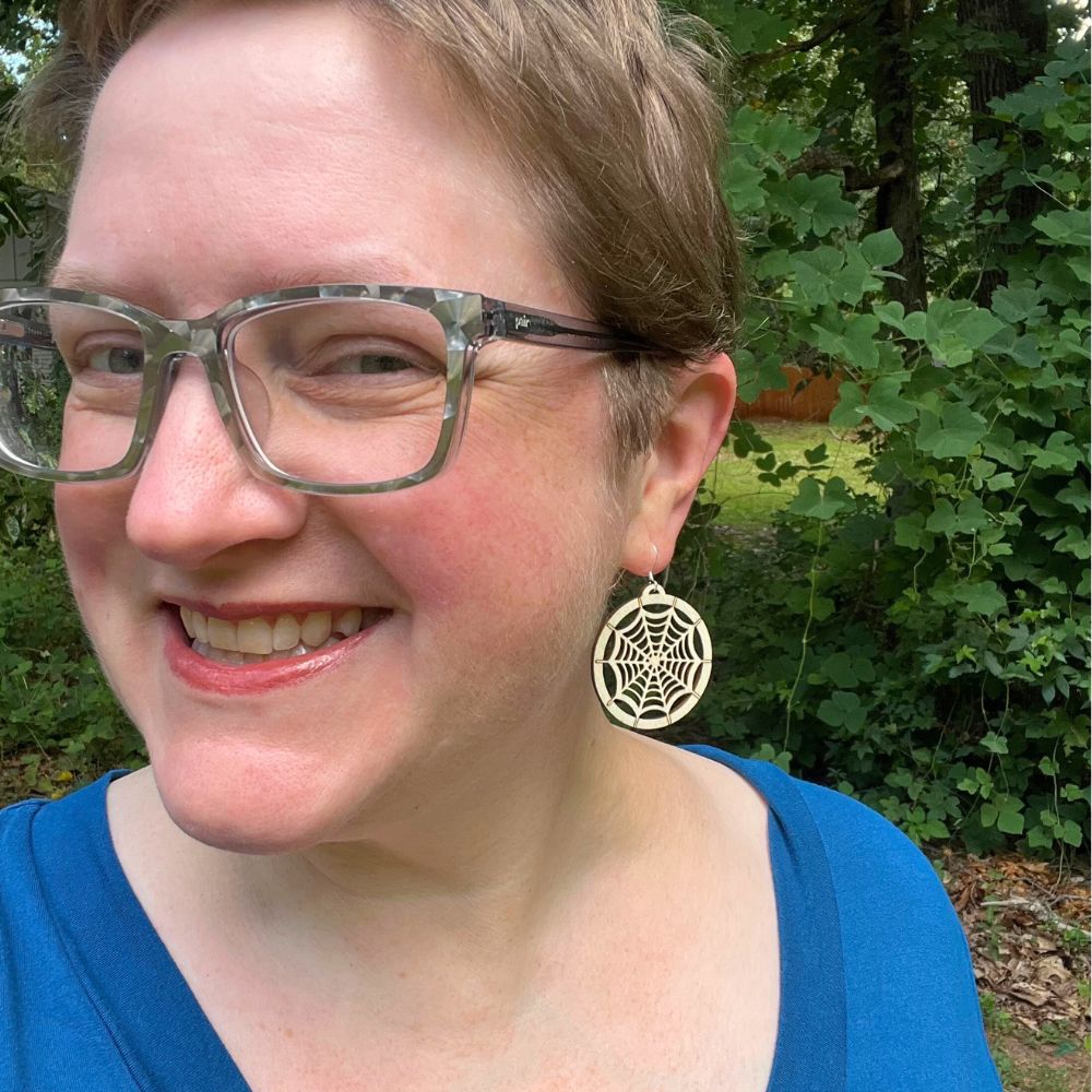Spiderweb Cutout Pattern | Aspen Wood Sterling Silver Earrings