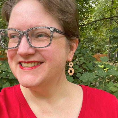 Loop de Loop (Cherry Wood and Recycled Sterling Silver Earrings)