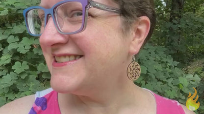 Twirly Whirlies (Walnut Wood and Recycled Sterling Silver Earrings)