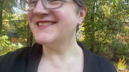 Tangle Triangle (Beech Wood and Recycled Sterling Silver Earrings)