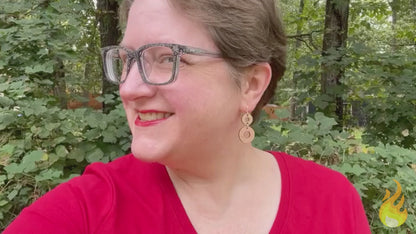 Loop de Loop (Cherry Wood and Recycled Sterling Silver Earrings)