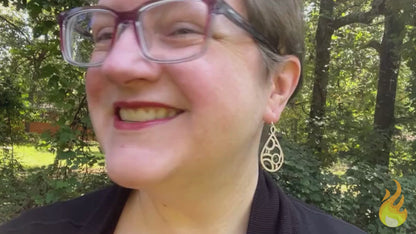 Circular Infinity (Beech Wood and Recycled Sterling Silver Earrings)