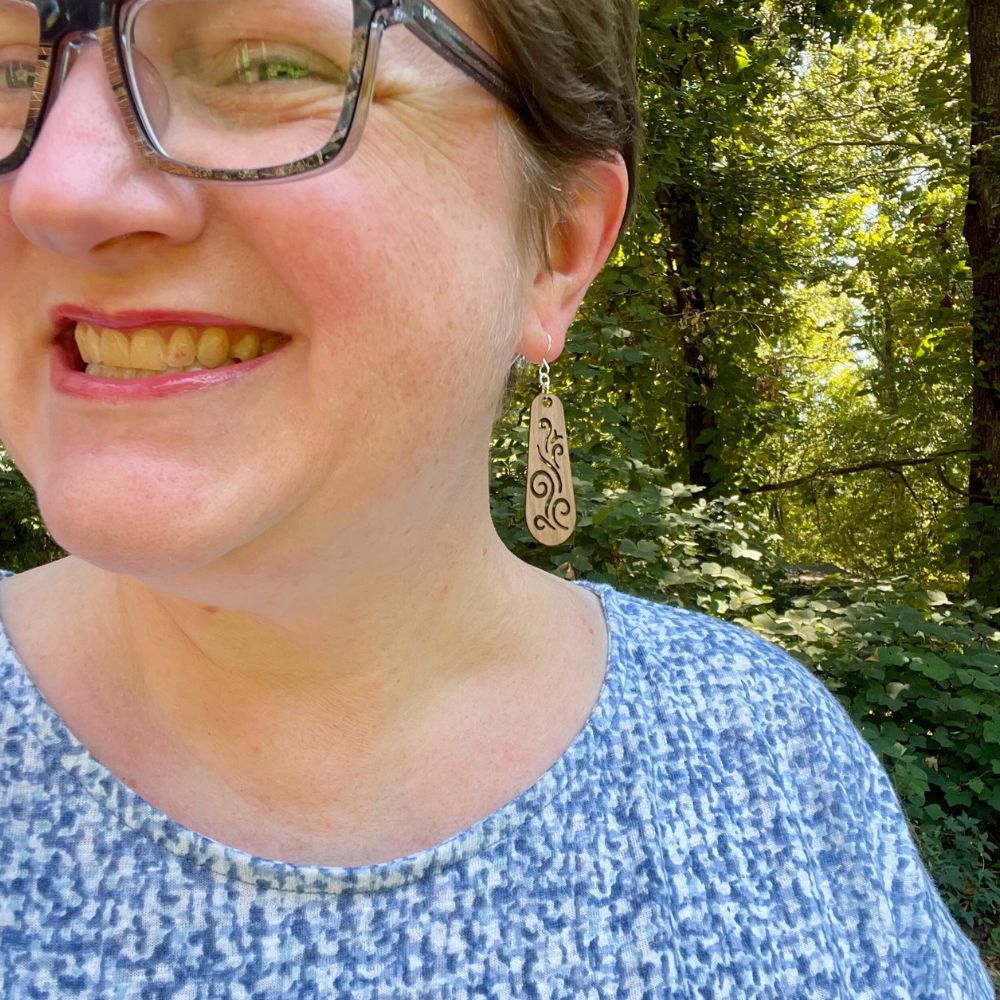 Whispering Winds (Mahogany and Recycled Sterling Silver Earrings)