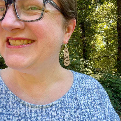 Whispering Winds (Mahogany and Recycled Sterling Silver Earrings)