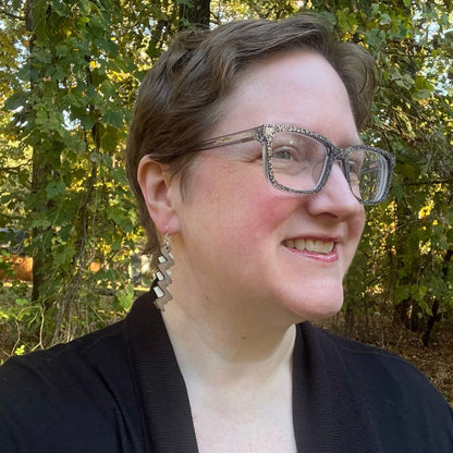 Two Tone Tango (Mahogany, Aspen Wood, and Recycled Sterling Silver Earrings)